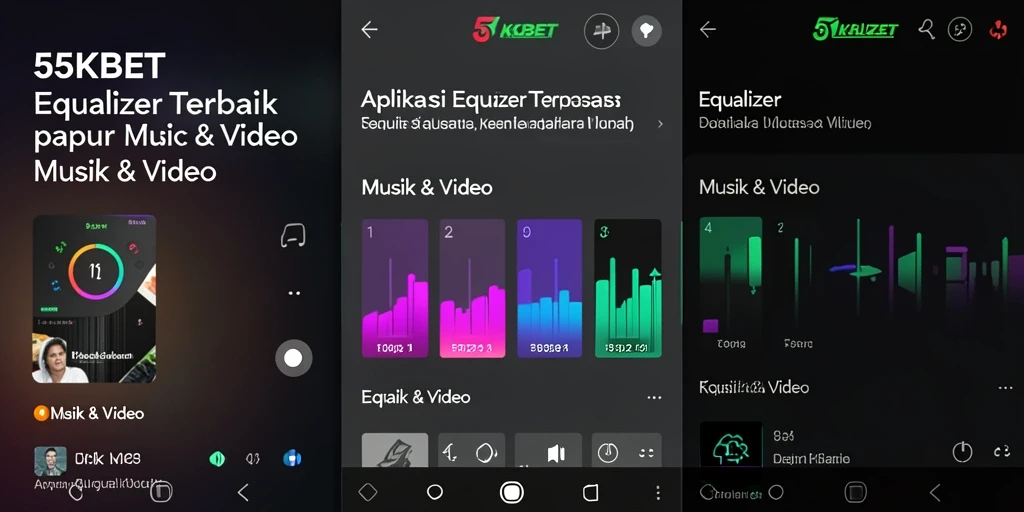 Antarmuka pengguna aplikasi Equalizer 55KBET yang sederhana dan menarik.