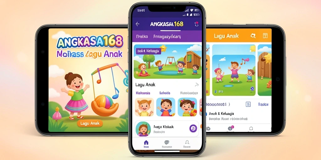 Tampilan intuitif dan ceria aplikasi ANGKASA168 untuk Lagu Anak.