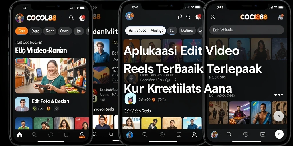 Tampilan antarmuka aplikasi COCOL88 untuk Edit Video Reels.