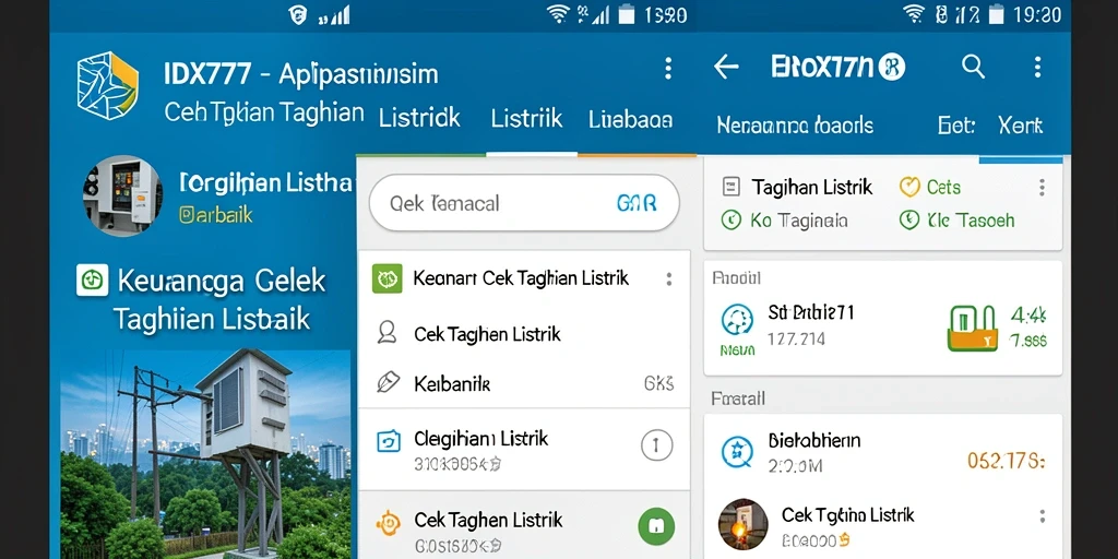 Antarmuka pengguna IDX777 untuk cek tagihan listrik yang sederhana dan efektif.