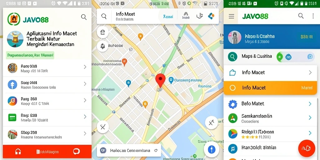 Antarmuka pengguna JAVO88 yang menampilkan informasi kemacetan secara real-time.