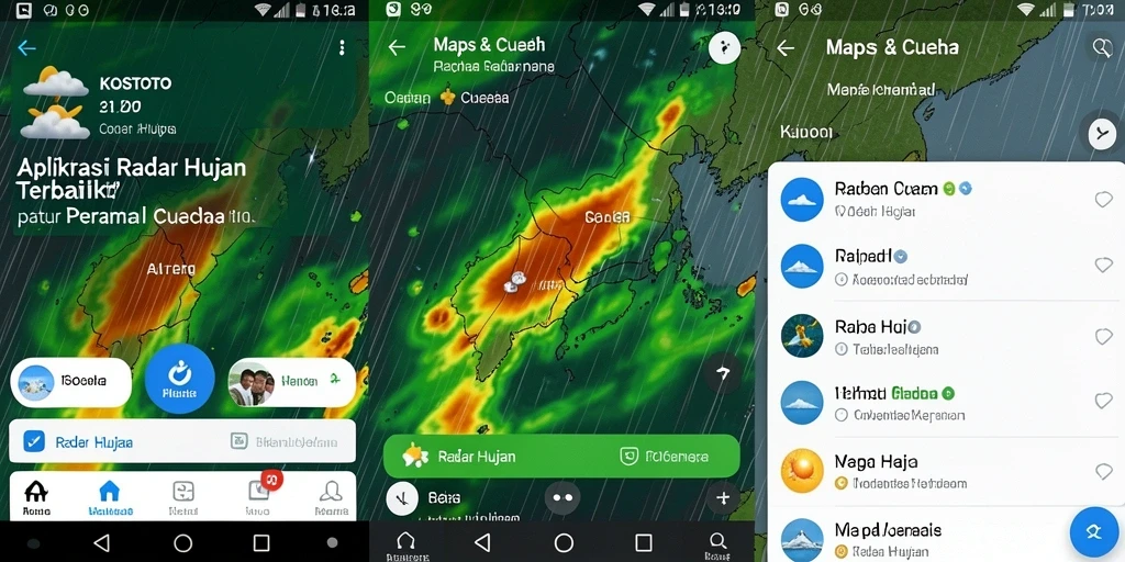 Tampilan antarmuka KOSTOTO dengan fitur Radar Hujan.