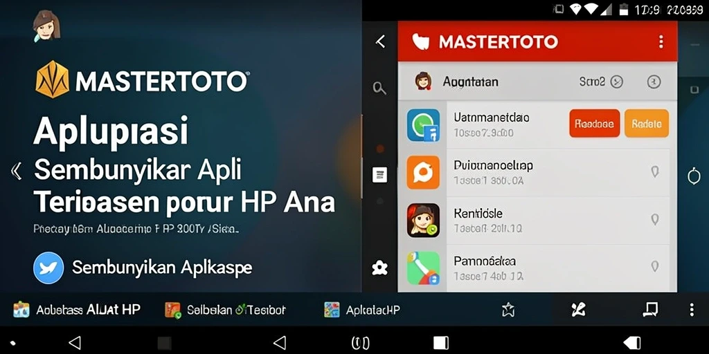 Tampilan antarmuka MASTERTOTO menampilkan opsi menyembunyikan aplikasi dengan mudah.
