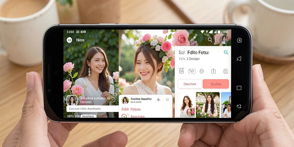 Tampilan interface <strong>N06</strong> yang menarik dan penuh fitur untuk pengeditan foto aesthetic.