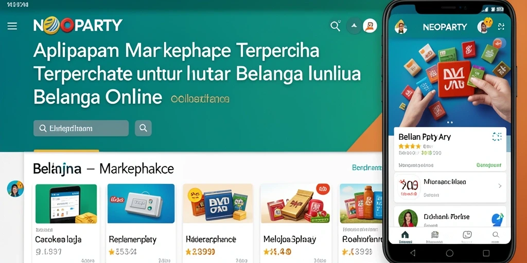 Tampilan antarmuka NEOPARTY yang ramah pengguna untuk berbelanja online.