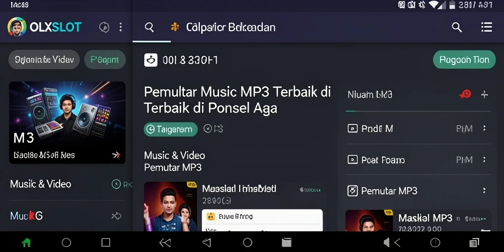 Antarmuka pengguna OLXSLOT yang intuitif dan modern untuk memutar musik MP3.
