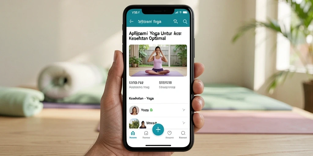 Tampilan antarmuka aplikasi V98 yang memudahkan latihan yoga.